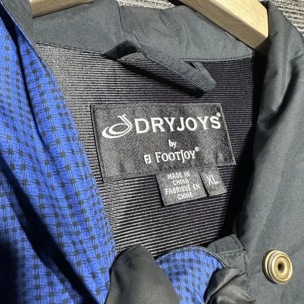 DryJoys Footjoy Jacket Men's XL Blue Geometric Snap Closure Golf